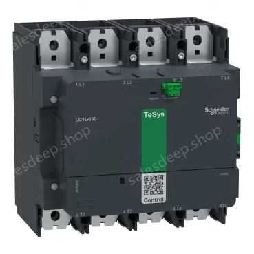LC1G8004LSEN Contactor, high power, TeSys Giga, 4P(4NO), AC-1, <=440V 1050A, standard version, 200-500V AC/DC wide band coil, 800A frame