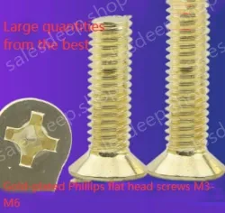 Golden Flat Head Screws M6*105