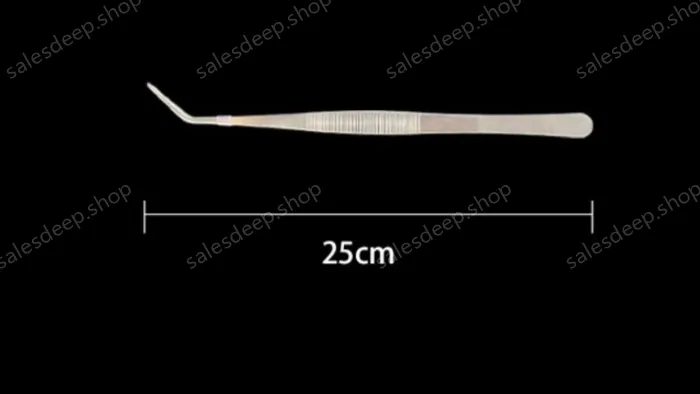 Stainless steel tweezers Curved tip (thick) 20cm