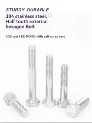 Half thread external hexagonal bolt M8*40