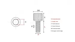 Cylindrical head hexagon socket screws M2*14
