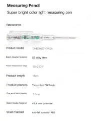 The voltage resistance of the test pen is 100-500V V.