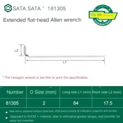 Extended flat head hex wrench 2mm 81305