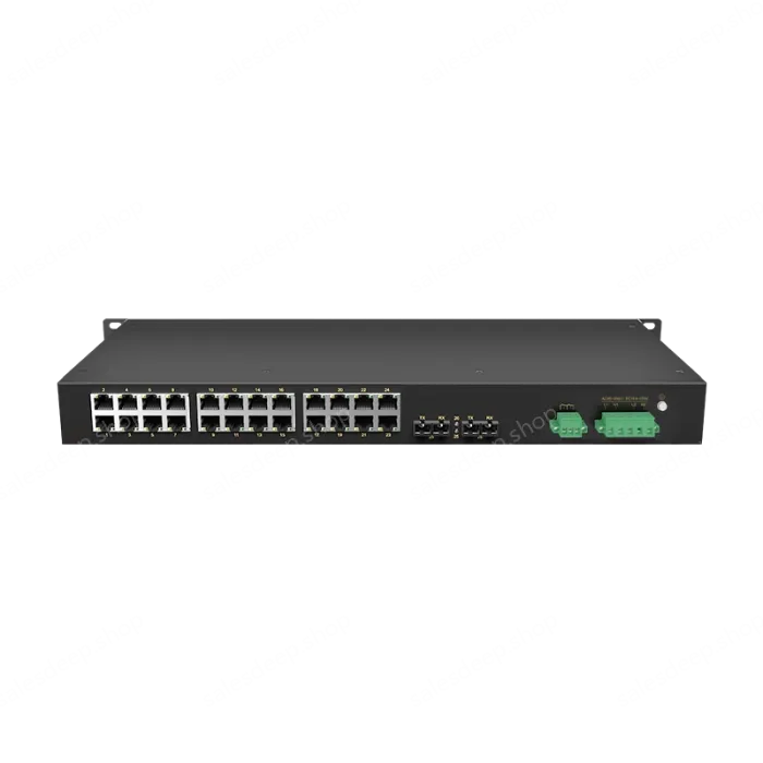 2 Ports 100M F(x) + 24 Ports 10/100M T(x) Rack-mount Unmanaged Industrial Ethernet Switch